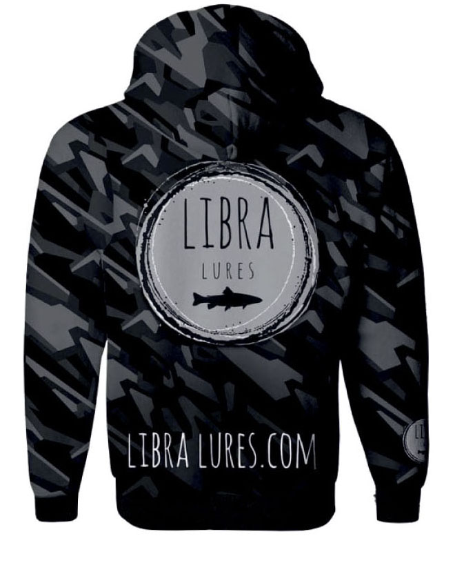 Libra Lures tyl bluza z kapturem black version informacyjny