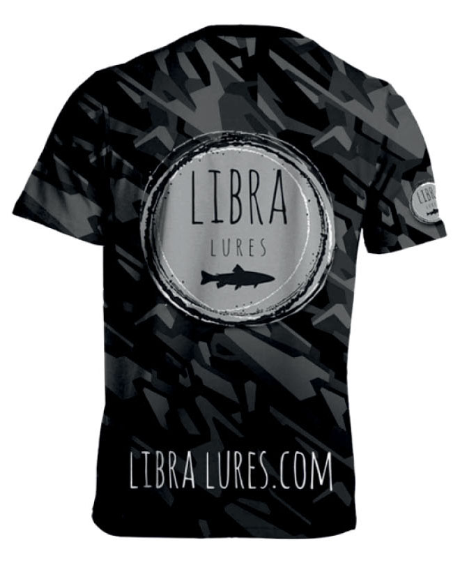 Libra Lures tyl zawodnicza koszulka termoaktywna z krotkim rekawem black version informacyjny